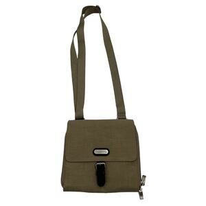 Baggallini Small Tan Crossbody Neutral Travel Bag Magnetic Buckle